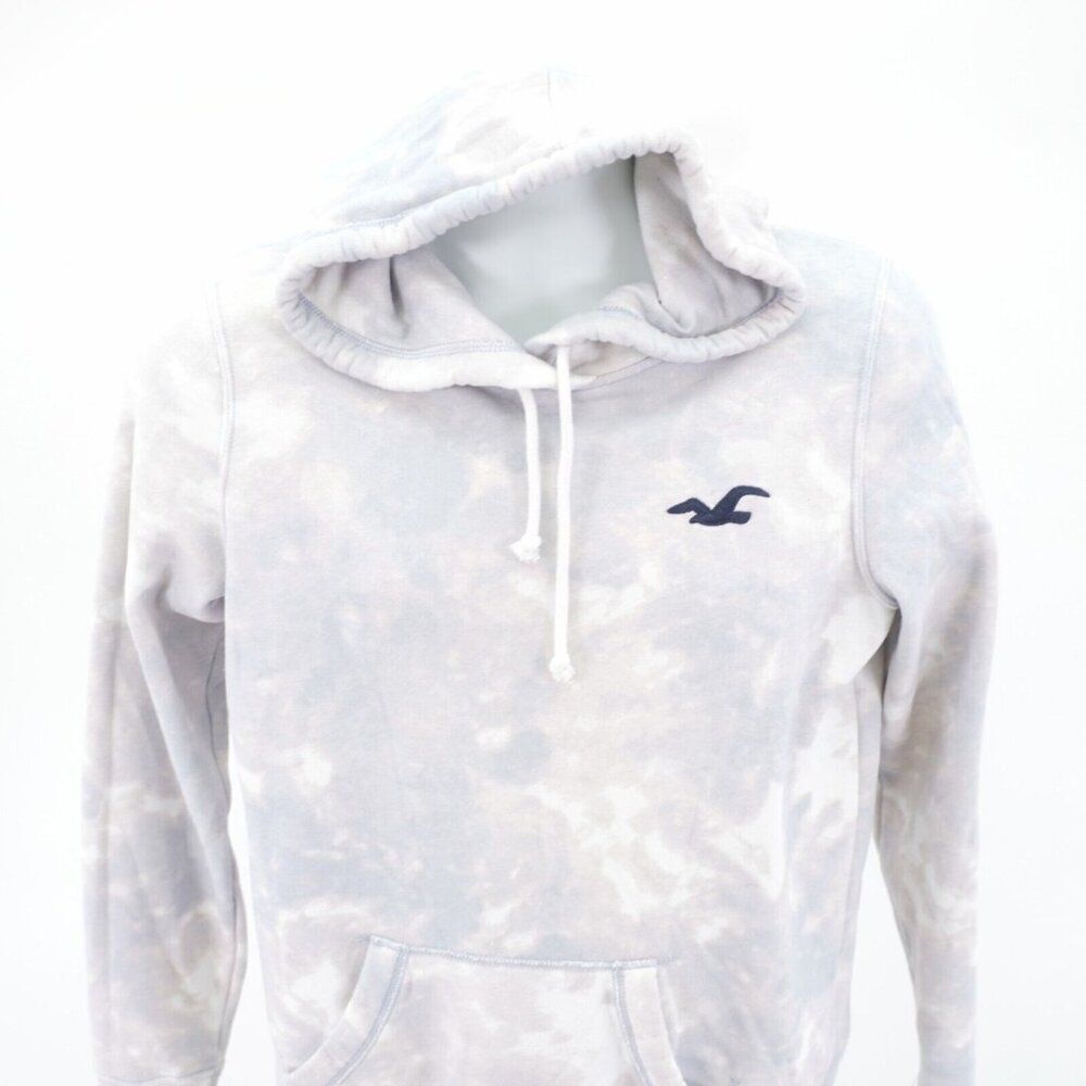 Hollister Medium Pink Gray White Tie Die Hooded‎ Sweater